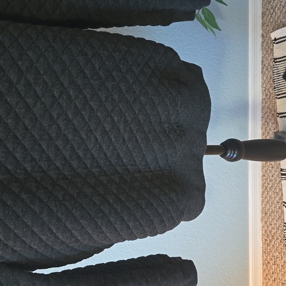 CNQR Knitwear Mens Quilted Sweatshirt In Black sz Large Streetwear Sportwear - Picture 3 of 13